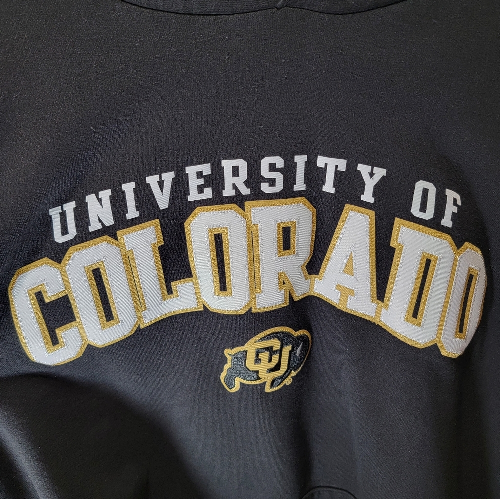 SOLD Champion University of Colorado College Black Sweatshirt Hoodie Size Large - Picture 4 of 12